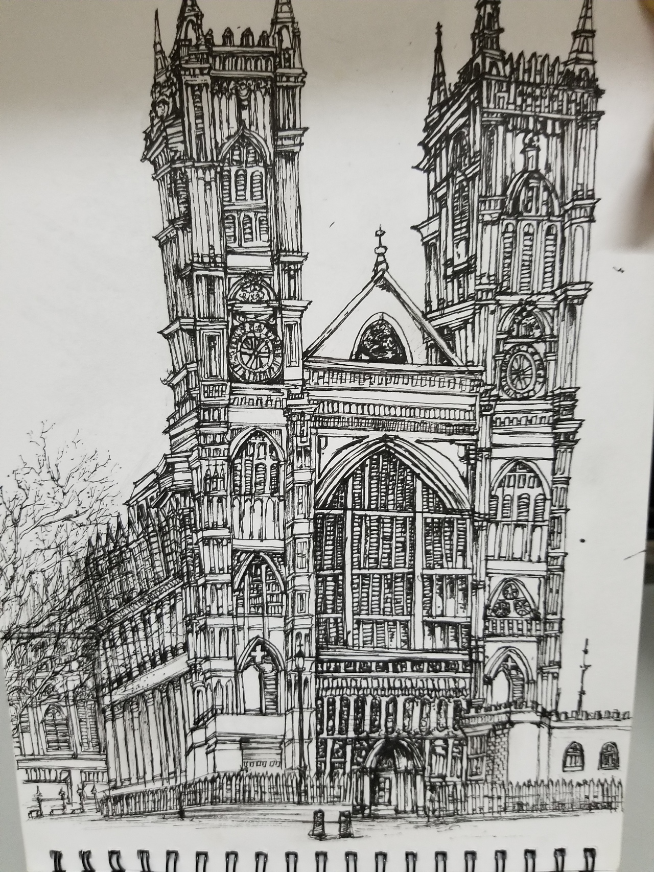 线条与光影的对话 从云安mo临摹作品看建筑风景速写的艺术表达